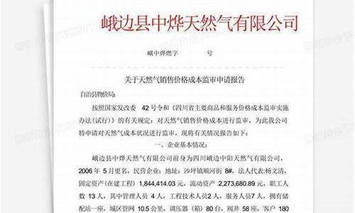 企业申请燃气价格优惠的函_天然气价格优惠