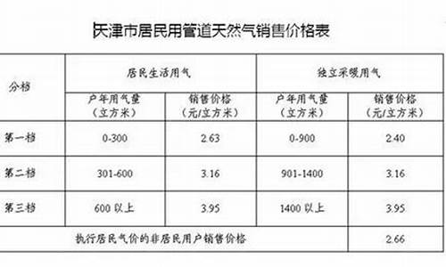 天津燃气价格收费标准2020_天津燃气价